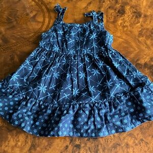 Carter’s Blue Floral Linen and Cotton Kids Dress